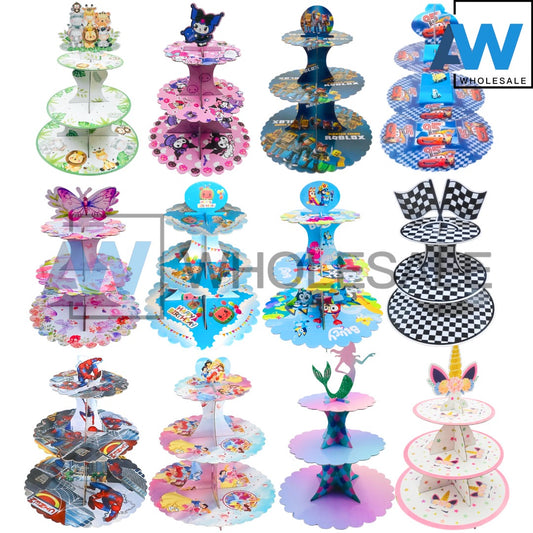 PS-80B (1 set) Character Paper Cupcake Stand