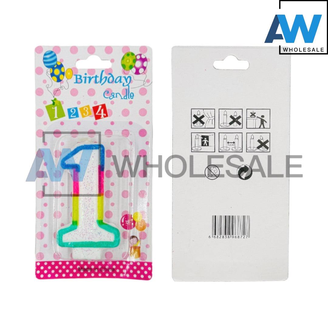 PS-94 (1 card) Glitter Number Candle