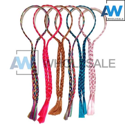 HB-789A (12 pcs) Braided Synthetic Hair Headbands
