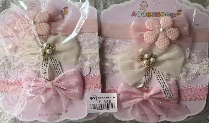 TB-359 (1 card) 3 in 1 Baby Turban Set