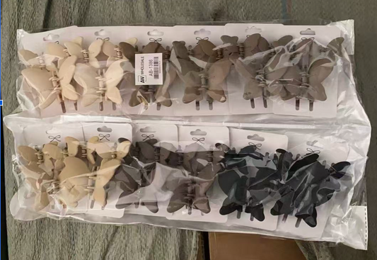AB-1386 (12 pcs) Matte 3 in 1 Hair Clamps
