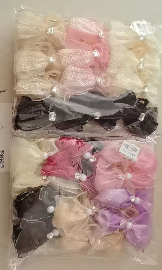 AB-1349 (12 pcs) Fabric 13 cm Hair Clamps
