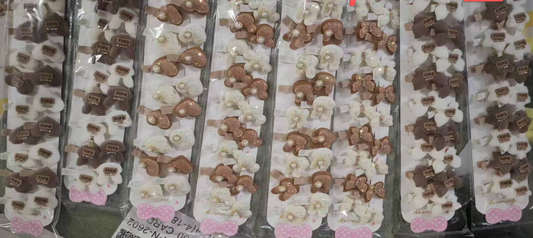 HPN-2602 (20 pcs) Fabric Shapes Hair Clips