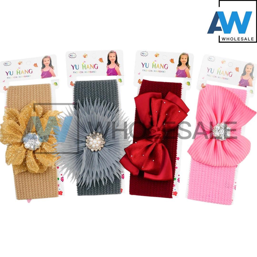 TB-357 (12 pcs) Pearl Ribbon Fabric Turbands