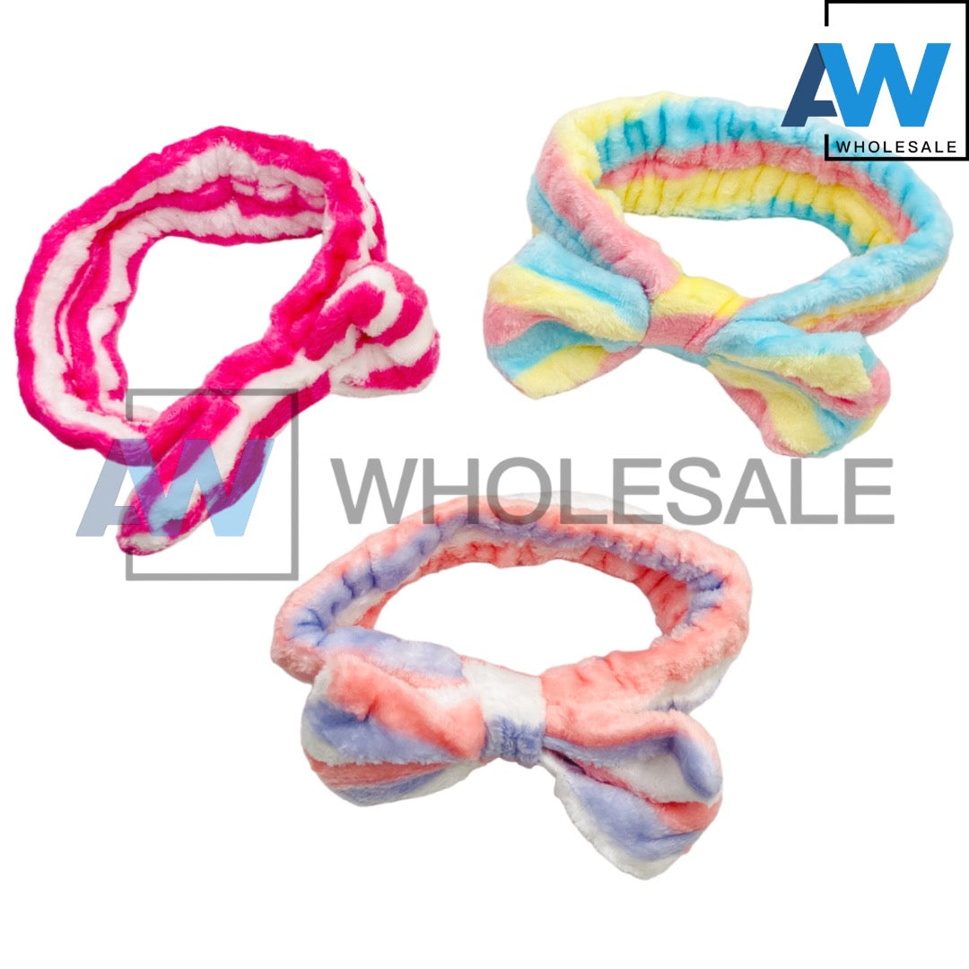 TB-40 (12 pcs) Stripe Ribbon Turbans Headbands