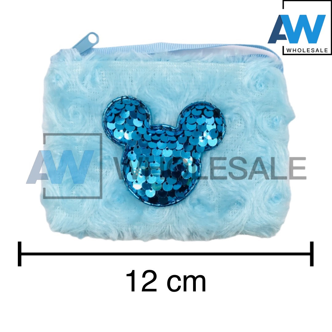 XP-1104 (12 pcs) Single Zipper Sequin Feather Kids Sling Bag