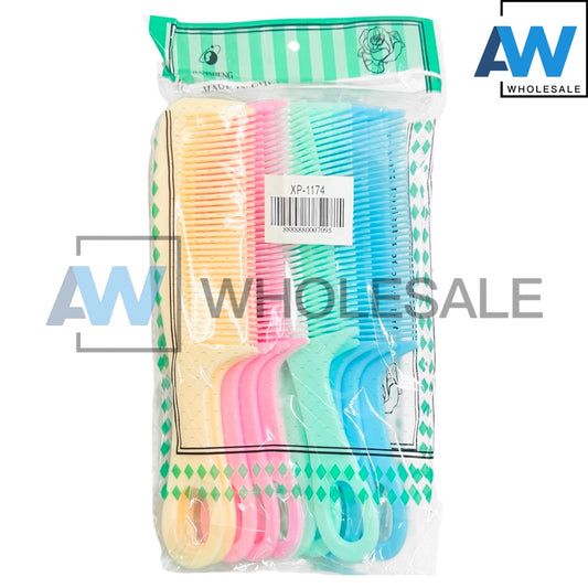 XP-1174 (12 pcs) Pastel PVC Hair Combs