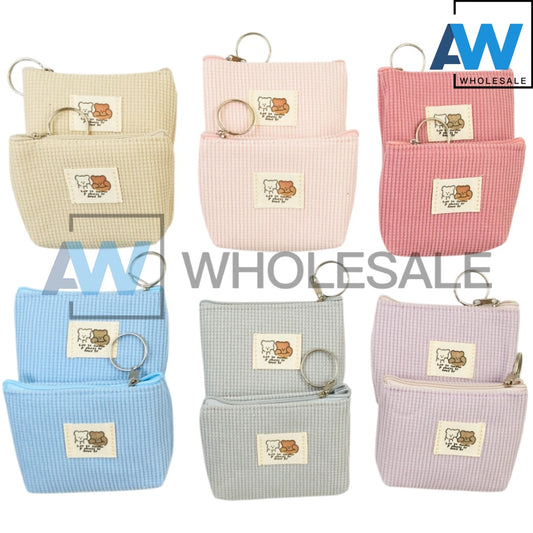 XP-1207 (12 pcs) Cute Fabric Purse Wallet