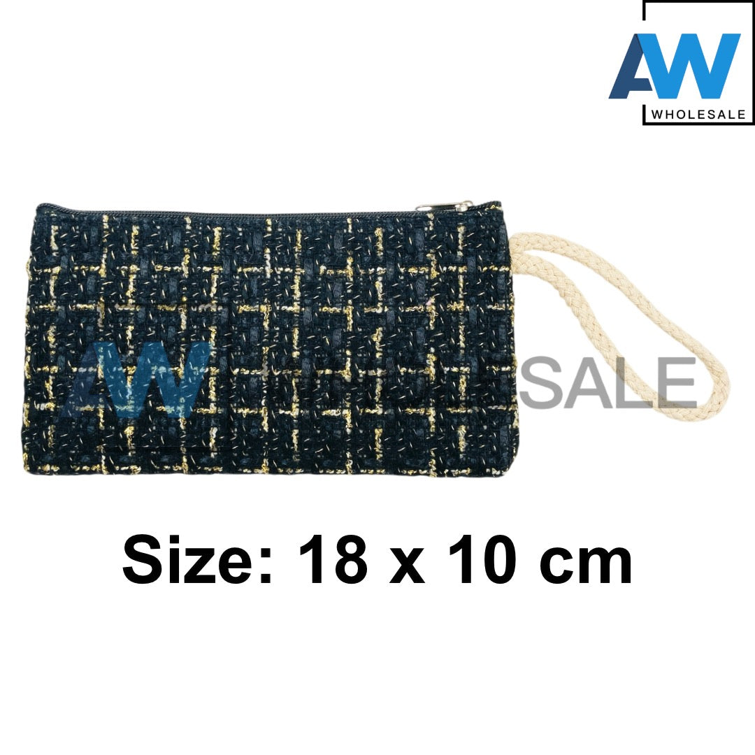XP-1220 (12 pcs) Tweed Long Purse Wallet
