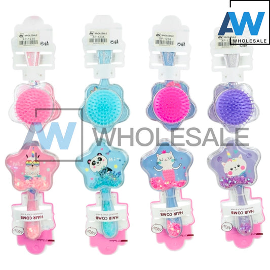 XP-1238 (1 pc) Glitter Acrylic Kids Hair Brush
