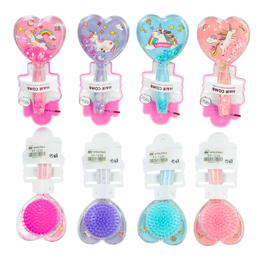 XP-1239 (1 pc) Glitter Acrylic Kids Hair Brush