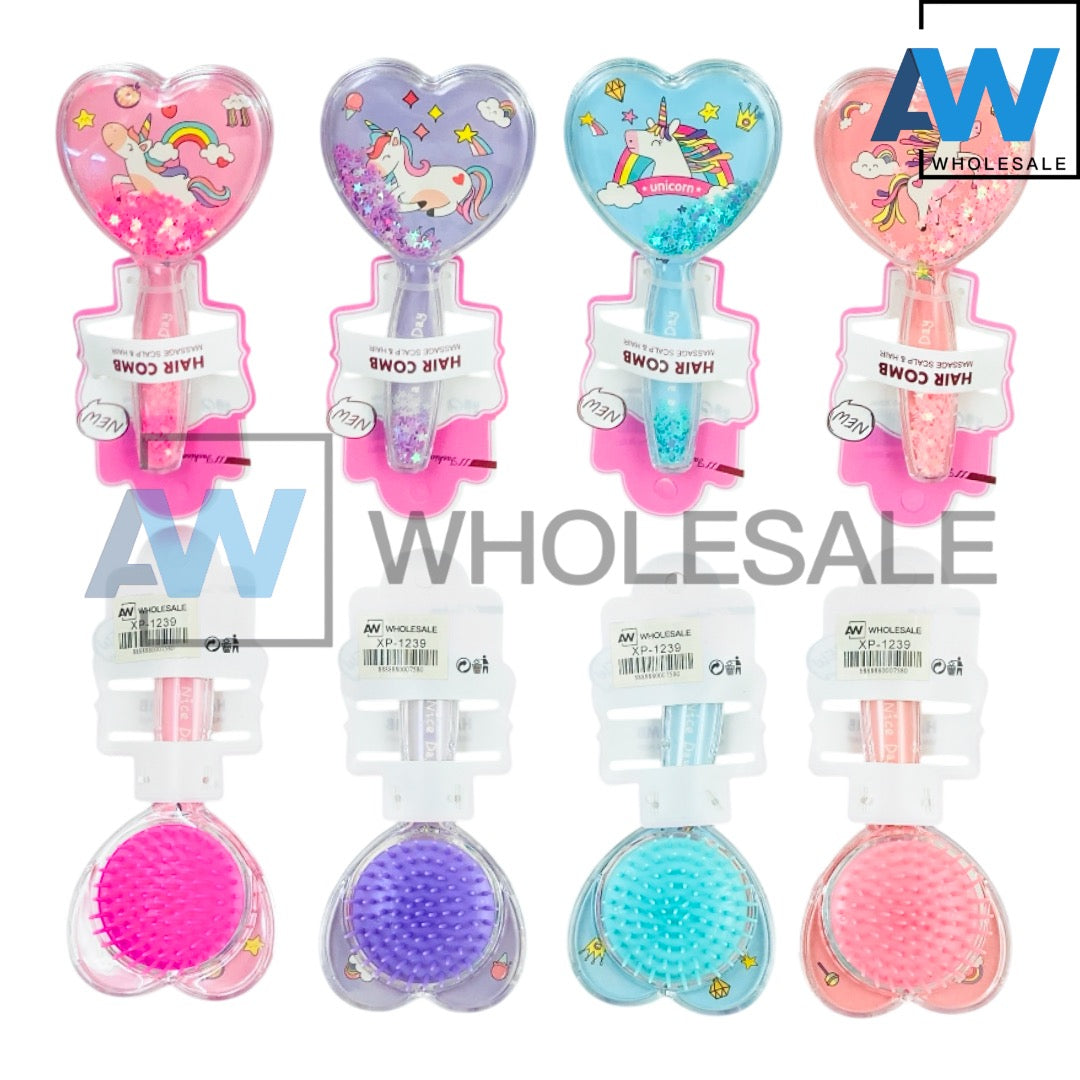 XP-1239 (1 pc) Glitter Acrylic Kids Hair Brush