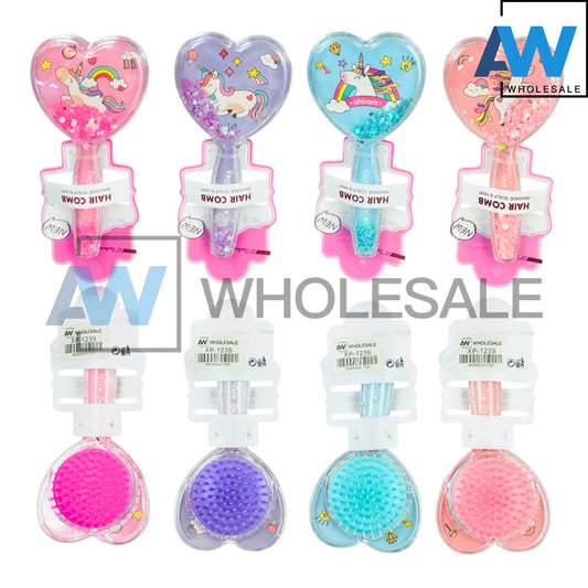 XP-1239 (1 pc) Glitter Acrylic Kids Hair Brush