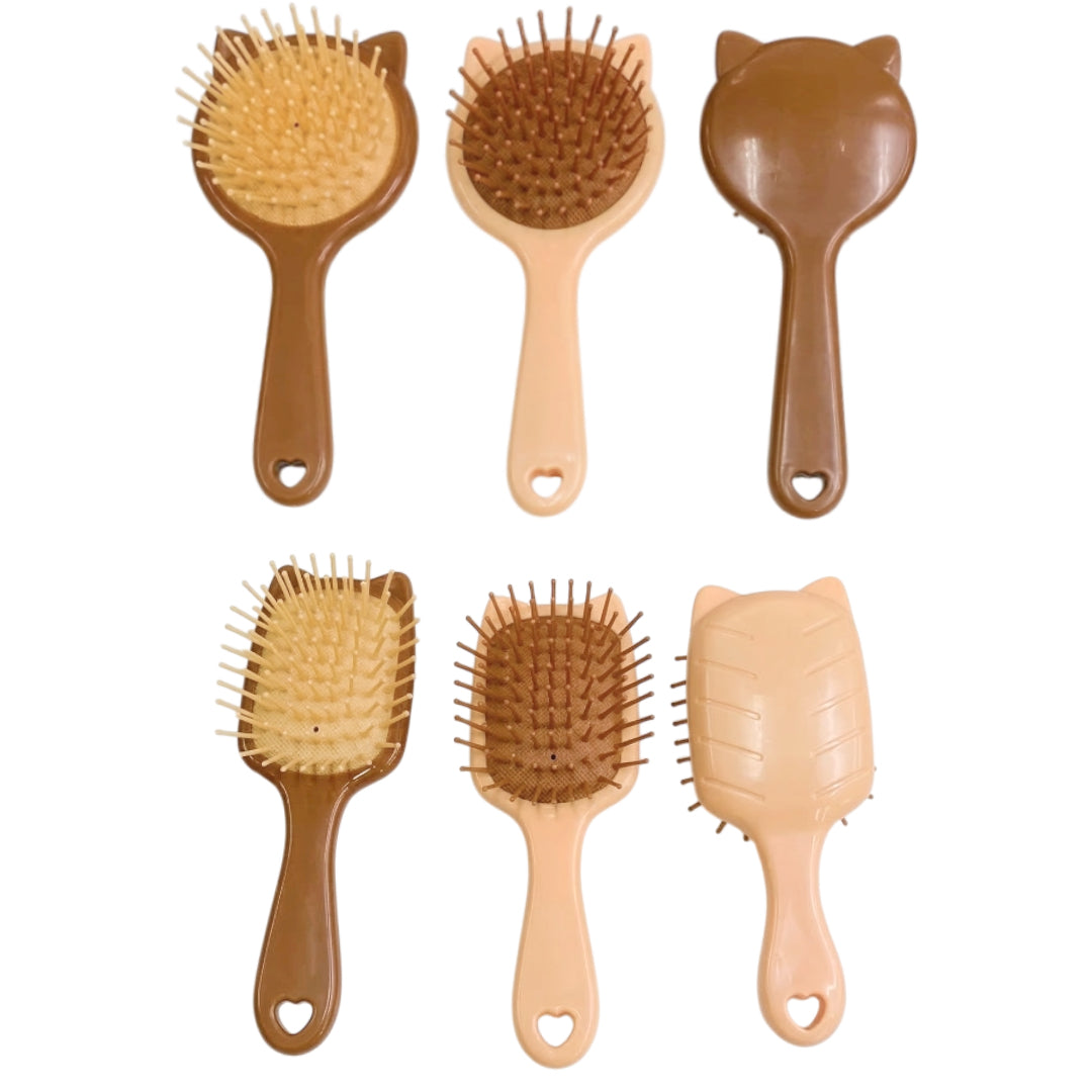 XP-1264/XP-1265 (1 pc) Cute Cat Brown Hair Brush Comb