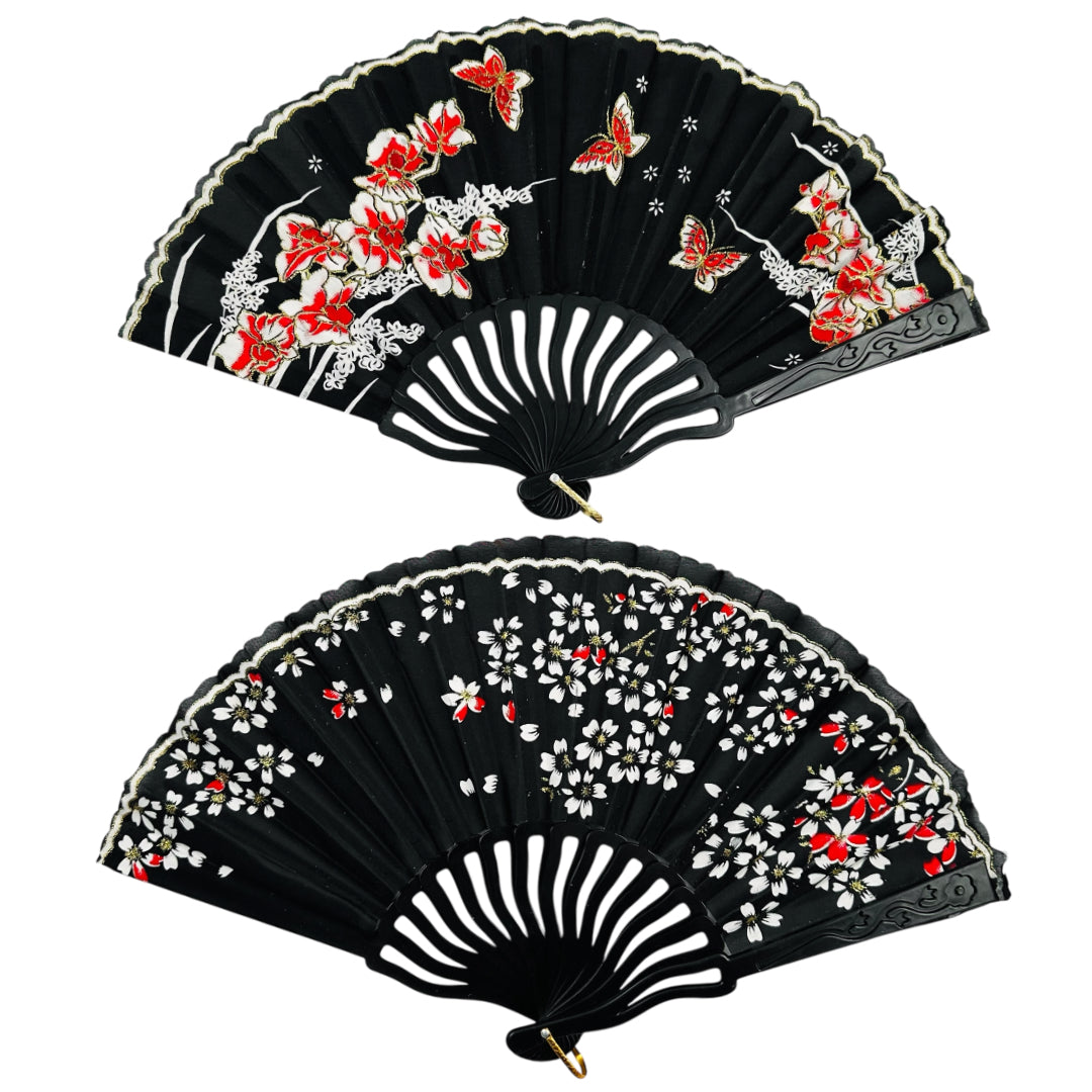XP-32 (12 pcs) Sakura Black Japanese Fans