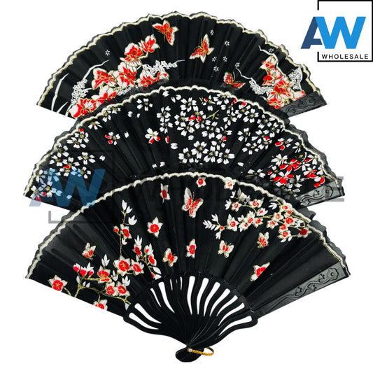 XP-32 (12 pcs) Sakura Black Japanese Fans