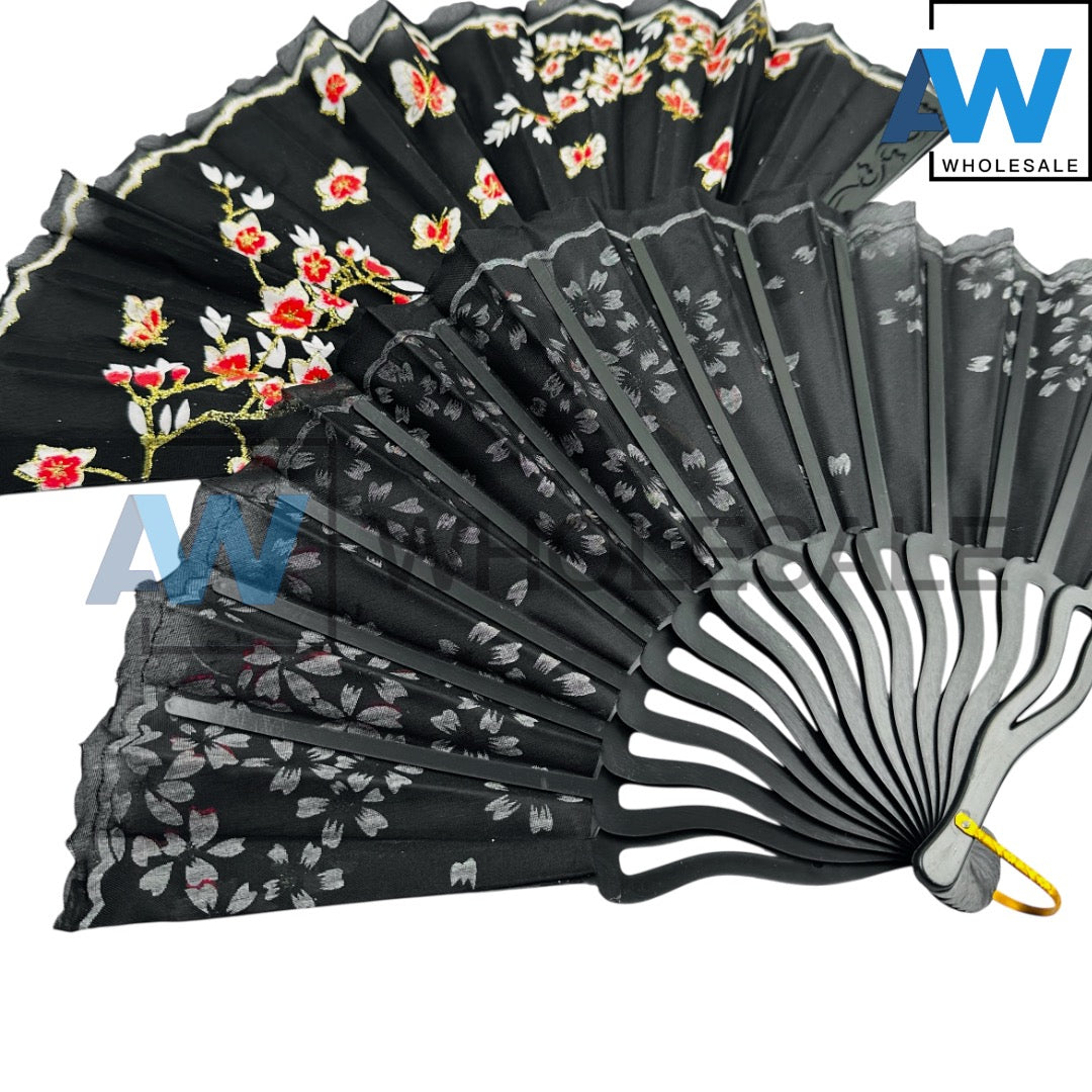 XP-32 (12 pcs) Sakura Black Japanese Fans