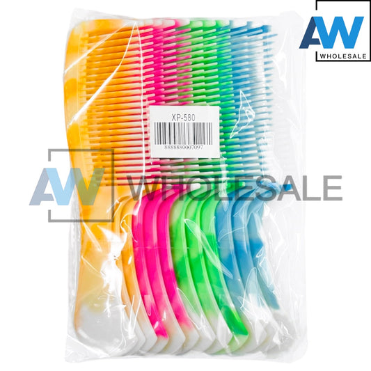 XP-580 (12 pcs) Two Tone PVC Hair Combs