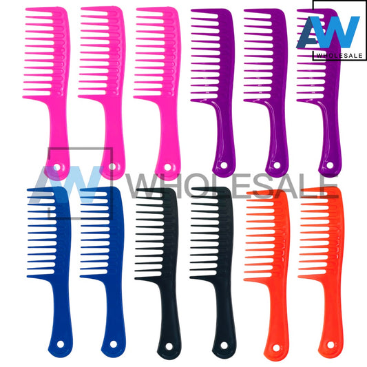 XP-635 (12 pcs) Pastel Wide PVC Hair Combs