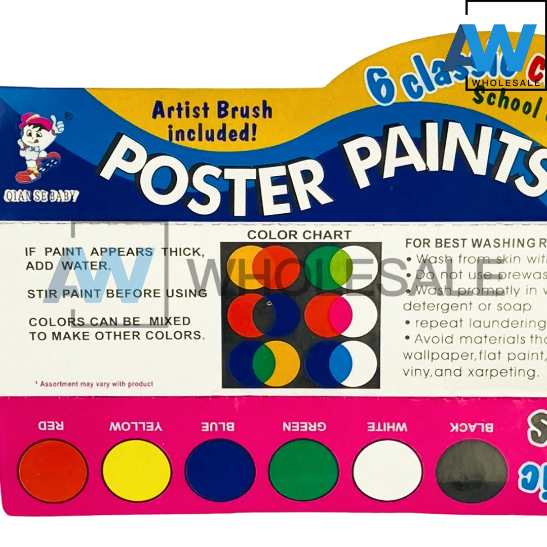 XP-890 (1 set) 6 in 1 Poster Paint with Brush Set