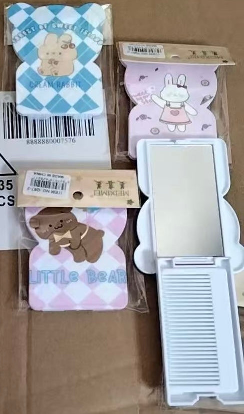 XP-1235 (1 pc) Cute Character Foldable Mirror with Comb